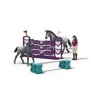SCHLEICH Horse Club - 15 PC Tournament Training Set with Poseable Lisa Figurine, 2 Horse Figures and Riding Accessories - Realistic Horses for Girls and Boys - Animal Figures for Kids Ages 5+ | 42776