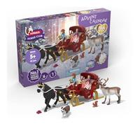 SCHLEICH Horse Club - 2025 Festive Horse Club Advent Calander - Includes 31 Toys Including Mare, Sleigh, 2 Riders, Reindeer, Dog Figure - Holiday Event Calendar for Christmas - Kids Ages 5+ | 99179