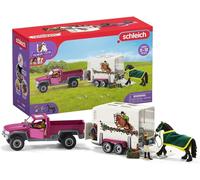 Schleich Horse Club - 38PC Trailer and Truck Transporter Playset with Realistic