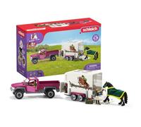 schleich HORSE CLUB - 42346, 38-Piece Toy Horse Trailer and Truck Playset with Horse, Rider Action Figure and Accessories, Detailed Animal Toys for Kids Ages 5+