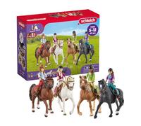 Schleich Horse Club - 40Pc Horse and Rider Playset with Accessories | 72221 | Realistic Horse Figurines, Poseable Riders with Horses, Equestrian Toy for Girls 5+, Screen-Free Pretend Play, Party Gifts