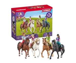 Schleich Horse Club - 40Pc Horse and Rider Playset with Accessories | 72221 | Realistic Horse Figurines, Poseable Riders with Horses, Equestrian Toy for Girls 5+, Screen-Free Pretend Play, Party Gifts