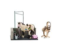 SCHLEICH HORSE CLUB 42104 11-Teiliges Pferde Spielzeug Set für Mädchen und Jungen ab 5 Jahren Spielset mit Pferdestall, Waschplatz, Stall, Pferd, Reiterin und Pferde Zubehör