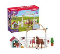 schleich HORSE CLUB - 42458 Hannah's Guest Horses Playset, 20-Piece Horse Stable