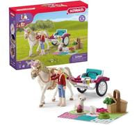 SCHLEICH HORSE CLUB - 42467 Carriage Ride With Picnic Playset, 32-Piece Horse and Carriage Toy Set with Doll, Stocked Picnic Basket and Accessories, Horse Toys for Girls & Boys Ages 5+