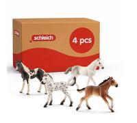 Schleich Horse Club - 4PC Foal Horse Toy Playset - Kids Ages 5+ | 77586 | Horse Figurine, Equestrian Toy for Girls 5+, Realistic Horse Toy, Screen-Free Imaginative Pretend Play, Party Gifts