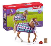 Schleich HORSE CLUB - 5PC English Thoroughbred Horse Toy Set with Accessories - Collectable, Realistic Toy Horse Figurine for Girls and Boys - Durabl