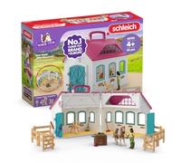 SCHLEICH Horse Club - 60PC Little Horseshoe Open Stable Playset - Easy Carry Set with 2 Horse Figurines, Action Figure, Stable and Accessories - Toy Horses for Girls and Boys - Kids Ages 4+ | 42703