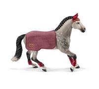 Schleich Horse Club 42456 Trakehner Mare Riding Tournament Horse Figurine - Authentic Mare Horse Toy with Removable Blanket for Boys and Girls Imagination and Play - Toy Horse Gift for Kids Ages 5+