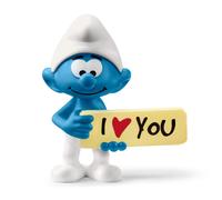 Schleich Smurfs, Collectible Retro Cartoon Toys for Boys and Girls, Smurf with Sign Toy Figurine, Ages 3+