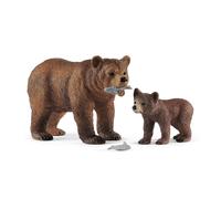 42473n Grizzly bear mother with cub Wild Life Toy Playset for children aged 3-8 Years