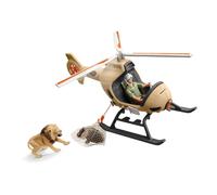 SCHLEICH Wild Life Animal Rescue Helicopter with Toy Figures & Accessories - (UK2020)