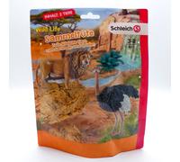 Schleich Wild Life Bag 2 Animals, Lion And Ostrich - Series 1 - 87673