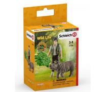 Schleich Wild Life Ranger In Intervention With Baby Rhinoceros 42428
