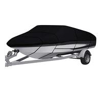 Schleuder Heavy Duty 210/420D Marine Grade Polyester Oxford Trailerable Waterproof Boat Cover, Fits V-Hull, Tri-Hull, Runabout, Storage Bag (420D, 11-13FT-V)