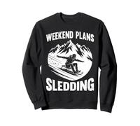 Schlitten THIS WEEKEND PLANS SLEDDING FUN FUNNY Rodel Piste Sweatshirt