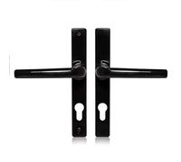 Schlosser Technik Uros Matt Black Ferco Door Handle Replacement (PZ 70mm, Screw Hole Distance 180mm, Overall 205mm), UPVC Front Door Handle Compatible with GU Ferco Locking System.