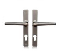 Schlosser Technik Uros Satin Chrome Ferco Door Handle Replacement (PZ 70mm, Screw Hole Distance 180mm, Overall 205mm), UPVC Front Door Handle Compatible with GU Ferco Locking System.