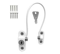 Schlosser Technik Window Restrictor - Key Lockable Window Safety Cable - White