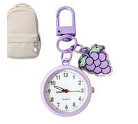 Schlüsselanhänger Uhr - ABS Acryl Eisen 2,2x6,5cm Leicht | Leuchtendes Modeaccessory Mini-Uhr als Cartoon-Taschenanhänger with Nachtleucht Funktion, Uhr Schlüsselanhänger, Rucksack Accessory, Purple