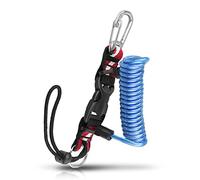 Schlüsselband für Taucher, Spiralband, robustes Edelstahl, einziehbar, mit Schnellverschluss-Schnalle und Clip und O-Ring zur Befestigung von Unterwasserkameras oder Tauchlicht-Taschenlampe (blau)