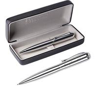 Schmalz Charles Dickens Metal Ballpoint Pen with Engraving - Model Oliver Elegant Dreh Function Black Mine - Present to The Birthday with Geschenk-Etui
