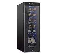 Schmecke 12 Bottle Compressor Wine Cooler Refrigerator w/Lock | Large Freestanding Wine Cellar | 41f-64f Digital Temperature Control Wine Fridge For Red, White, Champagne or Sparkling Wine - Black
