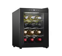 Schmécké 12 Bottle Red And White Wine Thermoelectric Wine Cooler/Chiller Counter Top Wine Cellar with Digital Temperature Display, Freestanding Refrigerator Smoked Glass Door Quiet Operation Fridge