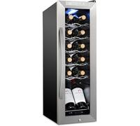 SCHMÉCKÉ - 12 Bottle Wine Cooler with Lock, Large Freestanding Wine Cellar for Red, White, Champagne or Sparkling Wine, Digital Refrigerator with Temperature Control 41f-64f, Stainless Steel