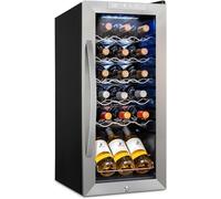 SCHMÉCKÉ - 18 bottle wine cooler with lock, large freestanding wine cellar for red, white, champagne or sparkling wine, digital refrigerator with temperature control 41f-64f