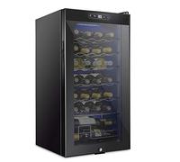 SCHMECKE 28 Bottle Wine Cooler with Lock, Large Freestanding Wine Cellar, 41f-64f with Digital Temperature Control for Red, White, Champagne or Sparkling Wine, Black