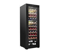 SCHMÉCKÉ 44 Bottle Dual Zone Wine Cooler Refrigerator - Large Freestanding Wine Cellar - 41f-64f Digital Temperature Control Wine Fridge For Red, White, Champagne or Sparkling Wine - Black