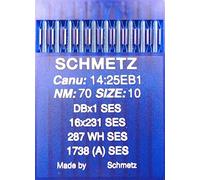 Schmetz 10 287 WH SES Sewing Machine Needles Round Piston 70