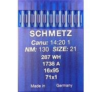 SCHMETZ 10 round shank indutrie sewing machine needles, system 287 / WH 1738 A, thickness 130