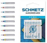 SCHMETZ Combi Allrounder Large | Pack of 10 Sewing Machine Needles for Different Materials | Most Popular Needle Thicknesses