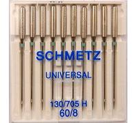 Schmetz - 10 universal sewing machine needles (flat piston), system 130/705 H, Nm 60 // 8