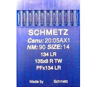 Schmetz 134 LR Sewing Machine Leather Needles Round Piston (Industrial) Thickness 90 Pack of 10