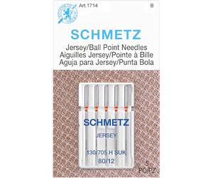 Schmetz 1714C Ball Point Jersey Machine Needles, Size 80/12, 5-Pack