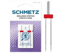 SCHMETZ Domestic Sewing Machine Needle |2 Stretch Twin Needle 4,0/75 | 130/705 H-S ZWI NE 4,0 | for Seams on Knitted Fabrics | for on Almost All Household Sewing Machines with Zigzag Function