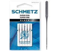 SCHMETZ | 5 Sewing Machine Needles | Black Super-Fein | 130/705 H-SU XS | Size 60/8 | with Non-Stick Coating for Gentle handling of Delicate, fine Fabrics