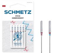 SCHMETZ Domestic Sewing Machine Needles |5 Embroidery Needles | 130/705 H-E | Needle Size: 3x75/11, 2x90/14 | for on All Conventional Household Sewing Machines and Household Embroidery Machines