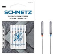 SCHMETZ Domestic Sewing Machine Needles | 5 Overlock Needles | ELx705 CF and SY 2022 | Needle Size 2x80/12 and 3x90/14 | Suitable for Working with a Wide Array of Materials