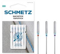 SCHMETZ Domestic Sewing Machine Needles | 5 Topstitch Needles | 130 N | Needle Size 2X 80/12, 2X 90/14 und 1x 100/16| Can be Used on All Conventional Household Sewing and Embroidery Machines