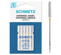SCHMETZ Universal Sewing Machine Needles - 110 (18) All-Purpose Needles with Slightly Rounded Point for Smooth Stitching on Most Fabrics, Durable & Reliable 5 Pieces