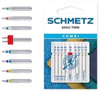 SCHMETZ Domestic Sewing Machine Needles Set 4 Universal Needles | 2 Stretch Needles | 2 Jeans Needles | 1 Twin Universal Needle | Suitable for All Common Household Sewing Machines