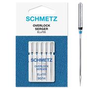 Schmetz Domestic Sewing Machine Needles, 5 Overlock Needles ELx705/SY 2022, Needle Size 90/14, Suitable for Various Materials
