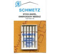 Schmetz Embroidery Needle (Red Tip) For Domestic Machines Flat Back Needle (90 (14))