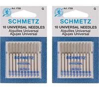 Schmetz Euro-Notions Universal Sewing Machine Needles, Assorted Sizes 70/10-90/14, 2 Packets of 10 (20 Needles)