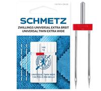 SCHMETZ Sewing Machine Needle | 1 Universal Twin Needle 6.0/100 | 130/705 H Two NE 6.0 | for Decorative Seams and Pintucks | Can be Used on All Household Sewing Machines with Zigzag Function