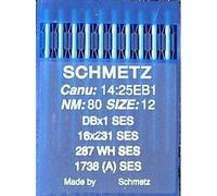 Schmetz Industrial Sewing Machine Needles: 16x231 SES Ball Point/Jersey - 80/12 (Packet of 10) + Needle Threader (Single Packet)